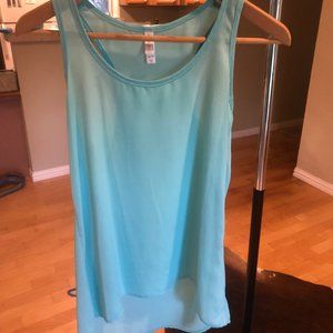 Semi-Sheer Racer-Back Teal Tank / Sleeveless - EXCELLENT CONDITION!